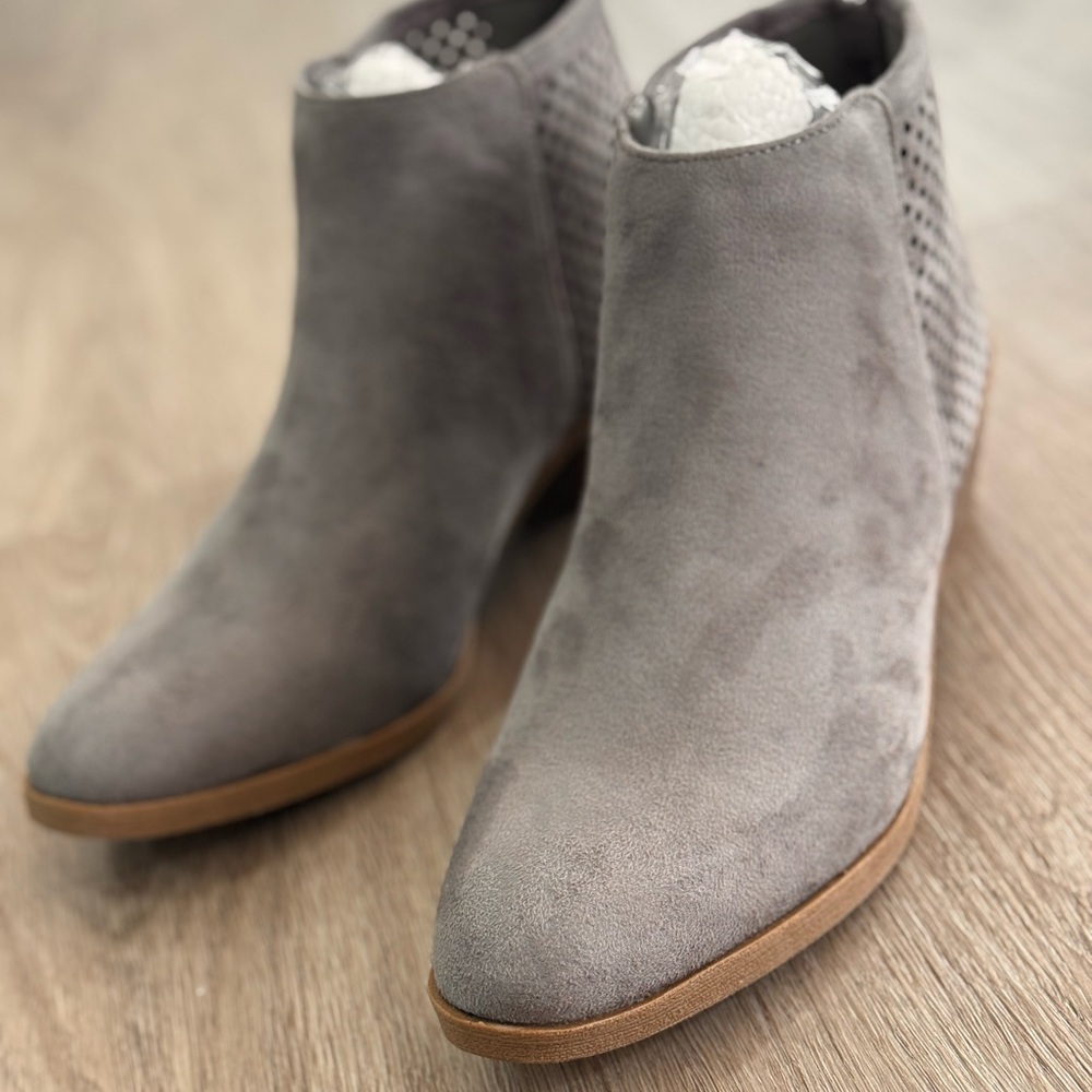 Gray Suede Ankle Boots